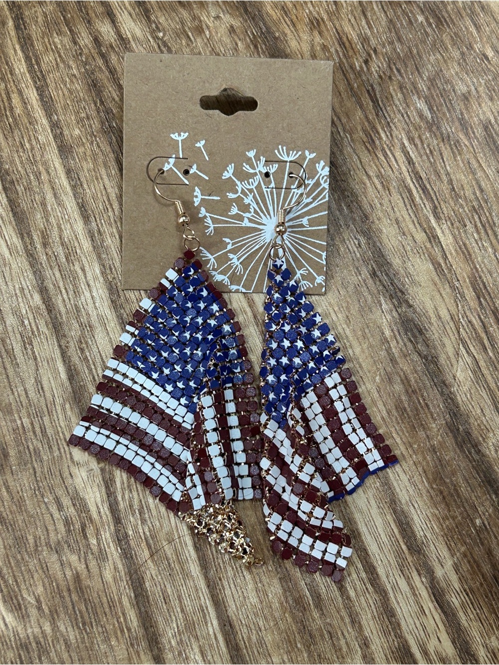 American Flag Dangle Earrings -